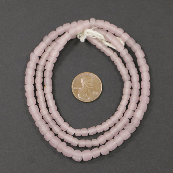 Indonesia, Translucent Light Lavender Matte Spacer Beads, 4-7mm Slightly Graduated on 23-inch Strands
