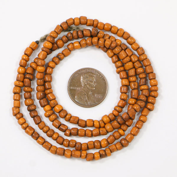 Indonesia, Seed Beads Mustard Color, 3-4mm on 23-inch Strands