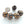 Indonesia, Jatim Replica Bead 12x17mm, Black w/ Brick, Amber &  White Decor, Sold Individually