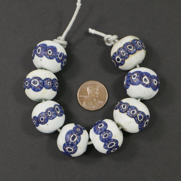 Indonesia? Large Round, Matte, Black & White Focal Beads, 20mm Diameter, Sold in Sets of 3