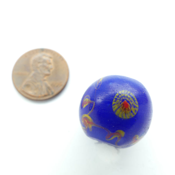 Boshan Starburst Beads, Round Opaque Blue, 20mm Diameter, Sold Individually