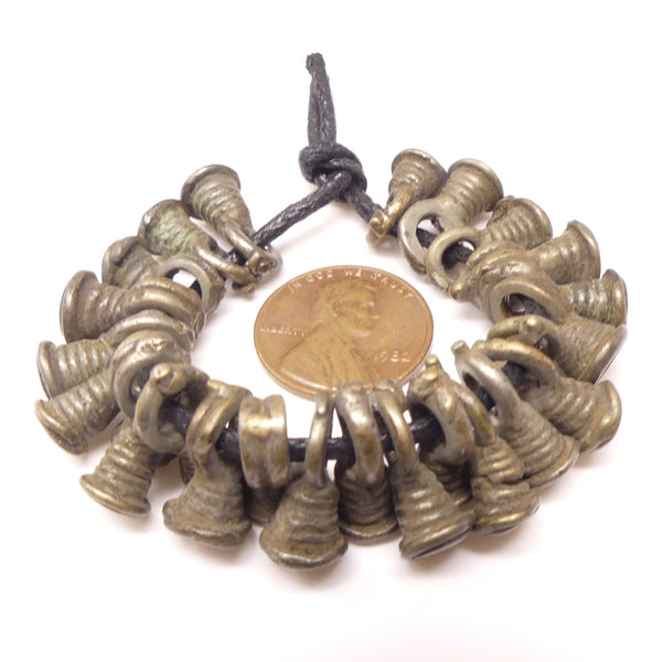 Bronze, Thai Antique Bell Shape Beads/Mini Pendants, Sets of 25