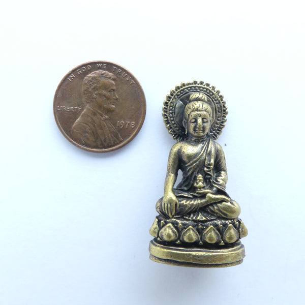 Brass, Mini Statue of Indian Style, Buddha 35mm Tall,