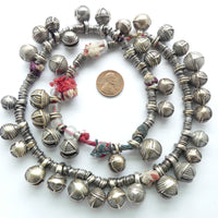 Bells Necklace, Antique Burmese Chin Bells and Rings, 22 inches