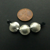 Thai Silver, Smooth Lentils, 12mm Diameter 6mm Thick. Sold Individually