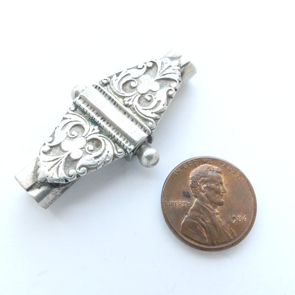 Clasp, Sterling Silver Hinge, Antique Indian for Silver Necklace, 42mm