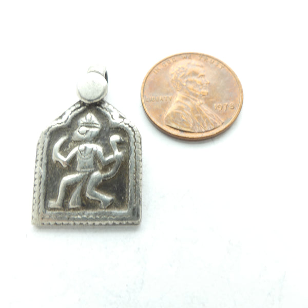 Indian Silver, Vintage Mini Pendants, Hanuman, 28mm Long Including Loop