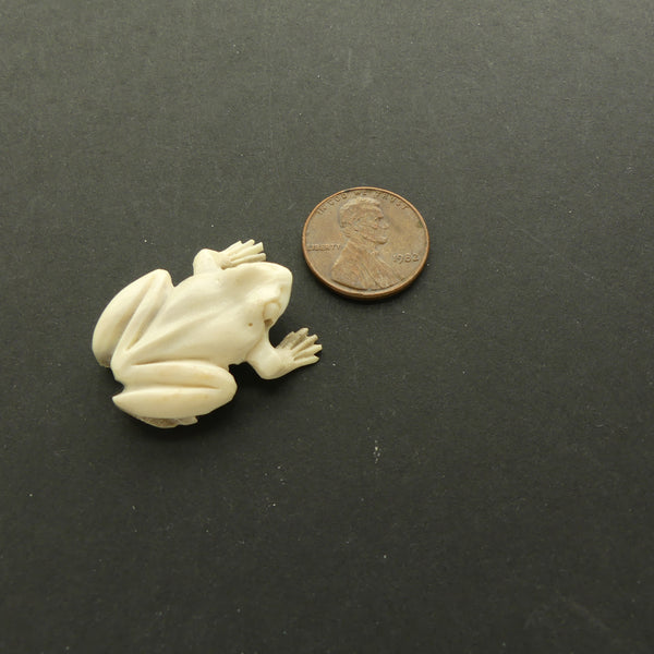 Antler, Carved in Indonesia into the Shape of a Tiny Frog, 27mm Long,