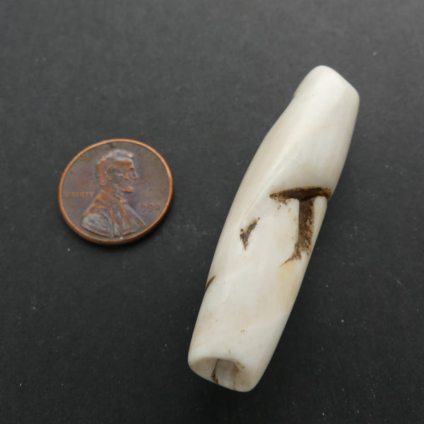 Naga, Shell Bead, Antique Chank Medium Tube 2" Long
