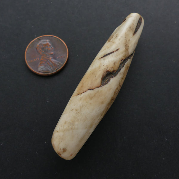 Naga, Shell Bead, Antique Chank Large Tube 2 1/2" Long