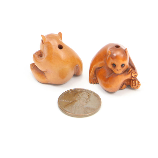 Ojime, Baby Bear Taking a Bath, 20mm, Sold Individually