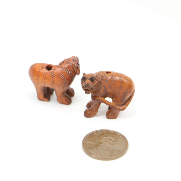 Ojime, Hungry Tiger, 17mm, Sold Individually