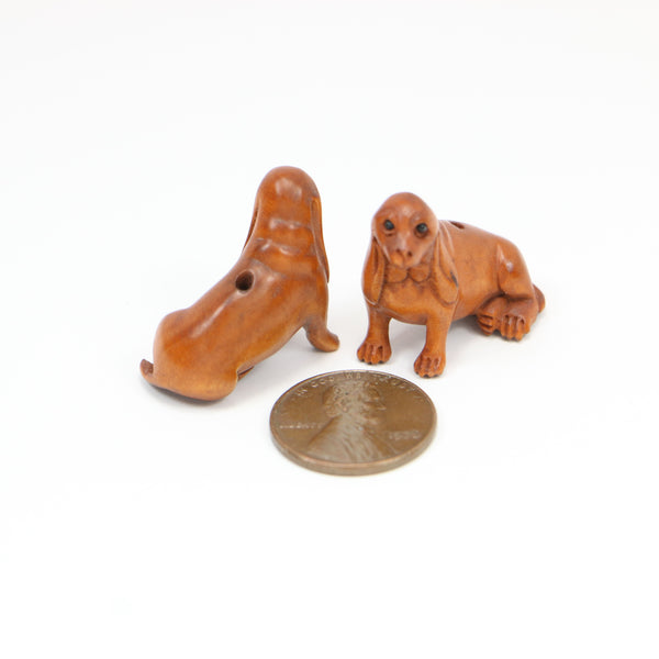 Ojime, Hound Dogs, 22mm, Sold Individually