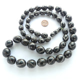 Yemeni, Black Coral and Silver Beads from a Vintage Prayer Strand, Set of 3