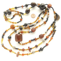 Naga Inspired Necklace with Buffalo Horn, Stone, Glass & Metal Beads, 40 inches Loing