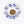 Blue & White Porcelain, Round 10mm, Sylized Petals Design, Set of 10