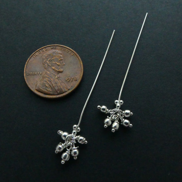 Headpins, Sterling Silver with Dangles, 24 Gauge, 1.5 inches Long