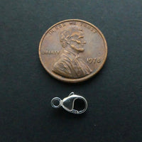 Clasp, Sterling Silver Lobster, Mini, 10mm Including Ring