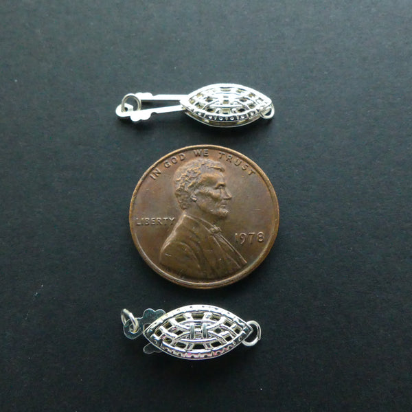 Clasp, Sterling Silver Fishhook, 16mm, Sold Individually