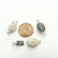 Clasp, Sterling Silver Box, with Floral Design, 20mm, Sold Individually