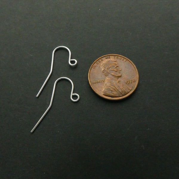 Earwires, Sterling Silver, Shepherd Hook with Long Tail. Sold by the Pair