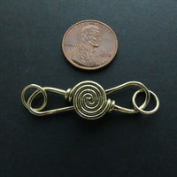 Clasp, Brass, S Hook, Large Spiral Design, 40mm including loops, Sold Individually