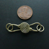 Clasp, Brass, S Hook, Large Spiral Design, 40mm including loops, Sold Individually