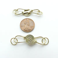Clasp, Brass, S Hook, Large Spiral Design, 40mm including loops, Sold Individually