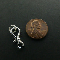 Clasp, White Bronze Hook & Eye, 20mm Including Ring, Sold Individually