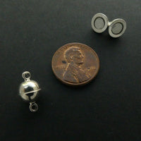Clasp, Silver Plated Magnetic Ball, 8mm Diameter, Sold Individually