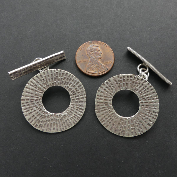 Clasp, Toggle, Thai Sterling Silver, Sold Individually, 27mm Diameter