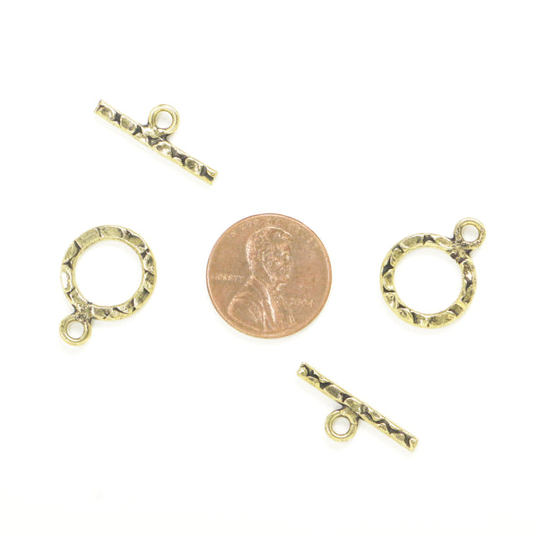 Clasp, Brass, Cast Toggle Medium 15mm Ring Sold in Sets of 2