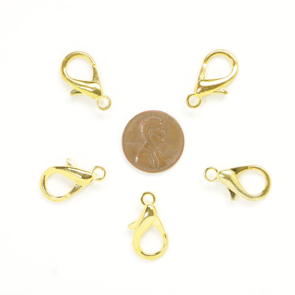 Clasp, Gold Tone, Lobster, 21mm, Sold in Sets of 3