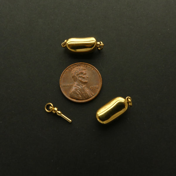 Clasp, Bayonet Push Pull or "Peanut" Clasp, Gold Plated, 20mm, Sold Individually