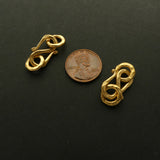 Clasp, Gold Vermeil, S Hook, Medium Hammered 27mm, Sold Individually