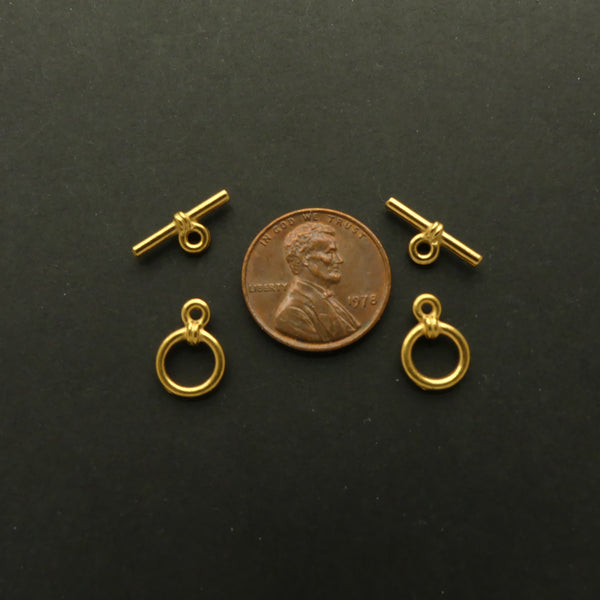 Clasp, Gold Plated, Toggle, Mini 8mm Ring, Sold Individually
