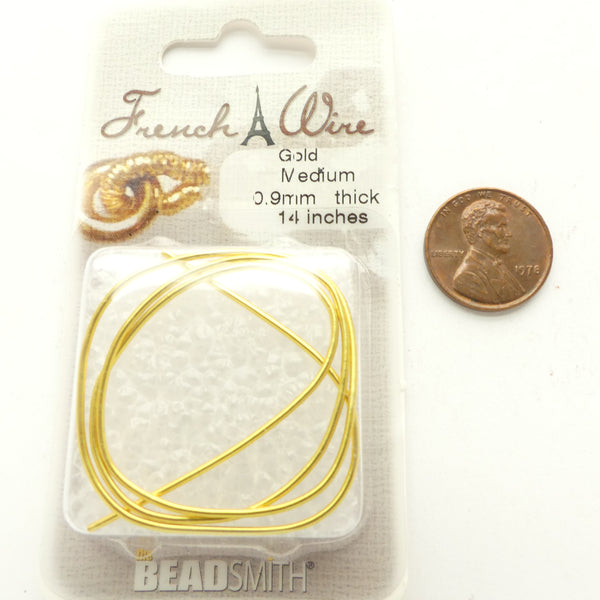 French Wire, Gold Tone, Medium (0.9mm Diameter) 14 inches long