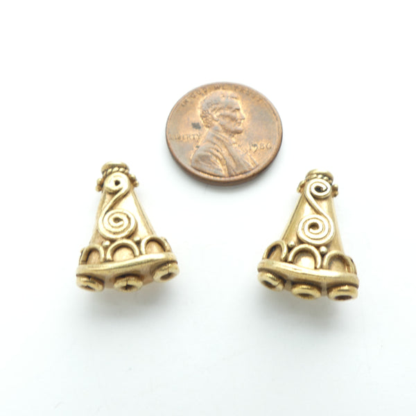 Cone/3 to 1 Connector/Spacer, Vermeil, 20mm Long, Sold by the Pair