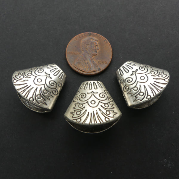 Cast, Cone, Silver-tone, Sold Individually, 18x20mm