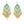 Large Triangle Fringe Earrings, Turquoise, White & Gold Seed Beads, 4 inches long with wires