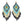 Large Triangle Fringe Earrings, Turquoise, Bronze & Gold Seed Beads, 4 inches long with wires