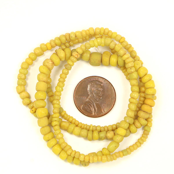 Ancient, Indo-Pacific Rare Yellow Color on Graduated Strand, 1-6mm, 24-inches long