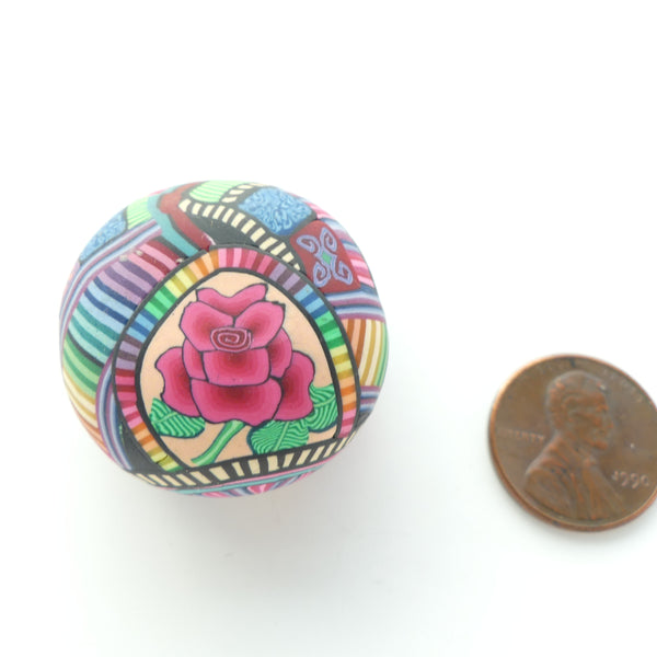 Kathleen Dustin Bead, Large Flatened Sphere With Stunning Face, 31mm Diameter, 18mm Thick