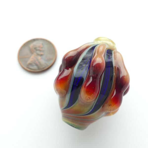 Tom Boylan Bead, Relatively Late Initial  Experiment with Blossom Style, 32x25mm