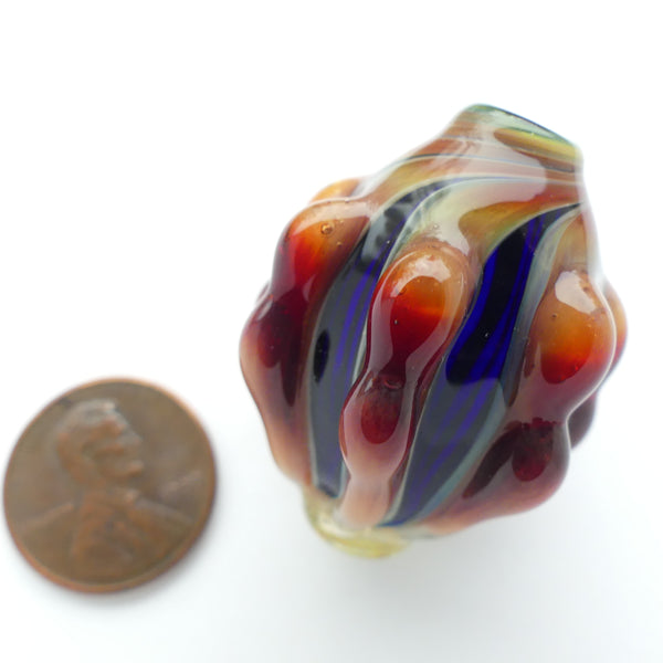 Tom Boylan Bead, Relatively Late Initial  Experiment with Blossom Style, 32x25mm