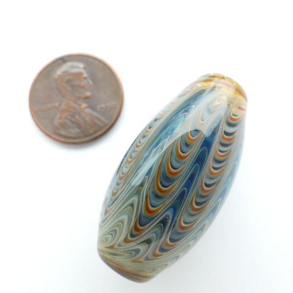 Tom Boylan Bead, Feathered Bead With More Colors, 38x20mm