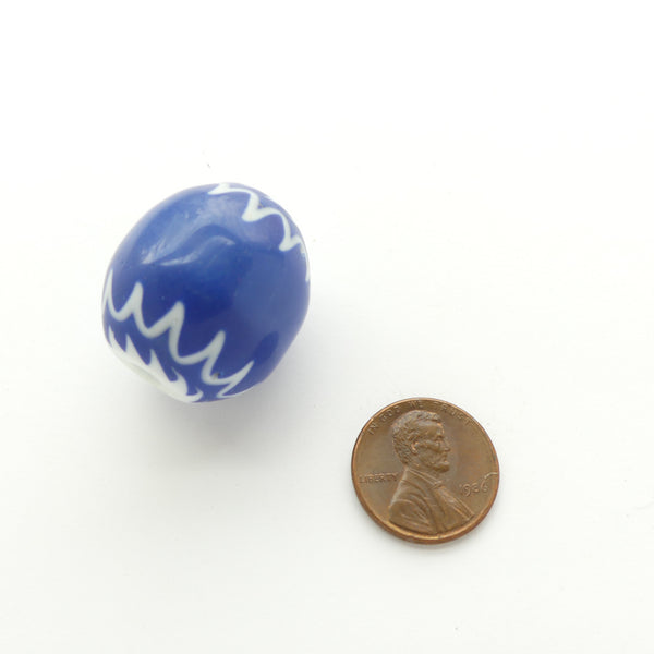 Contemporary Chevron Bead, Cornflower Blue, 27x24mm