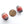 Chevrons, Contemporary American Red, White & Black Beads 18x14mm, Set of 2