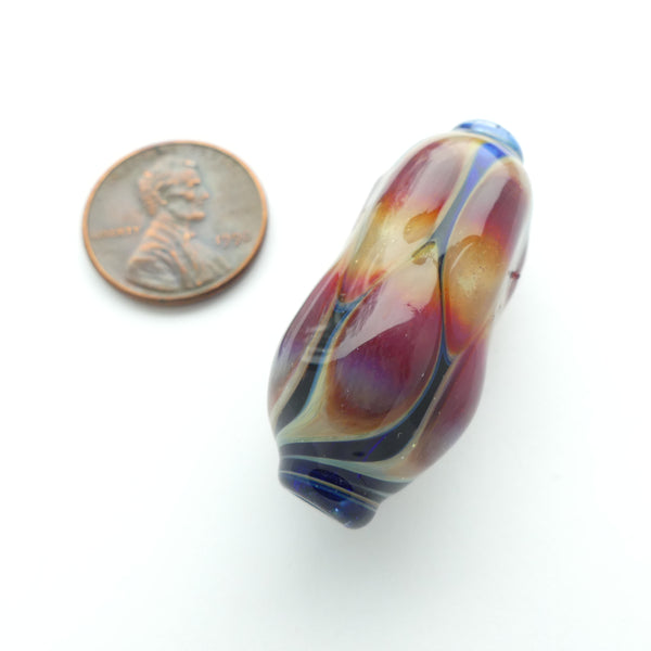 Tom Boylan Bead, Sunrise Colors with Black, 38x17mm