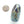 Subtle Borosilicate Bead by Jack Morris, Large Oval with Large Hole, Blues & Brown, 39x21mm